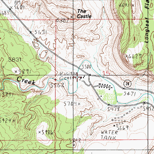 Topographic Map of Capitol Reef National Park Visitor Center, UT