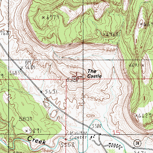 Topographic Map of The Castle, UT