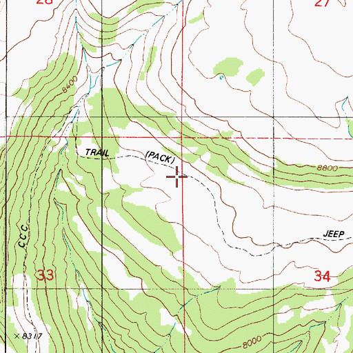 Topographic Map of CCC Trail, UT