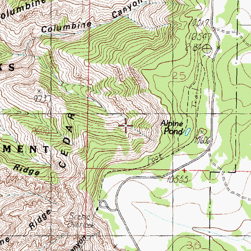 Topographic Map of Cedar Breaks Amphitheater, UT