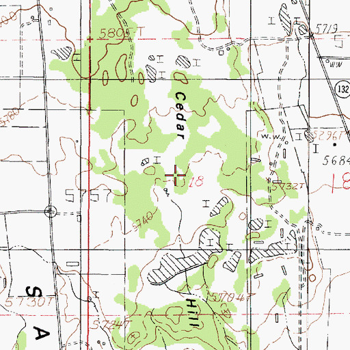 Topographic Map of Cedar Hill, UT