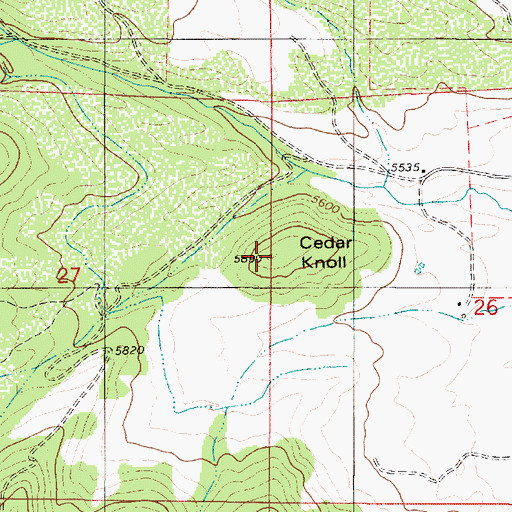 Topographic Map of Cedar Knoll, UT