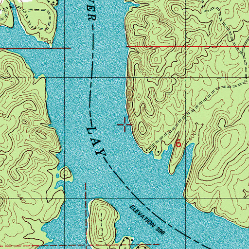 Topographic Map of Fort Williams Shoals (historical), AL