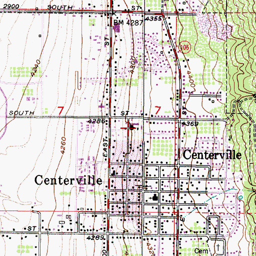 Topographic Map of Centerville Elementary School, UT