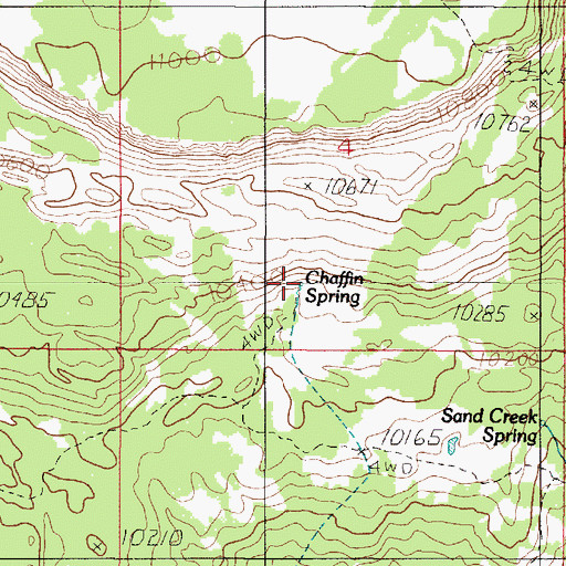Topographic Map of Chaffin Spring, UT