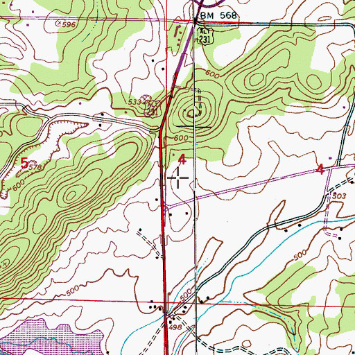 Topographic Map of Franklin Gin (historical), AL