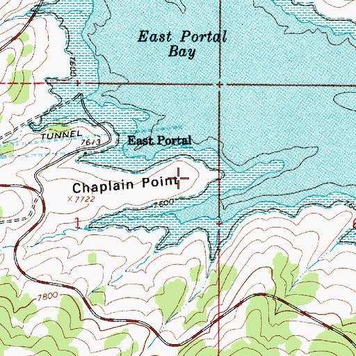 Topographic Map of Chaplain Point Fisherman Access, UT