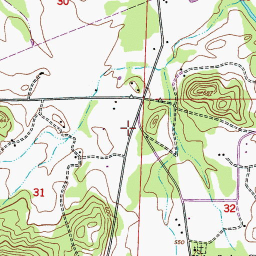 Topographic Map of Franksdale Farm, AL