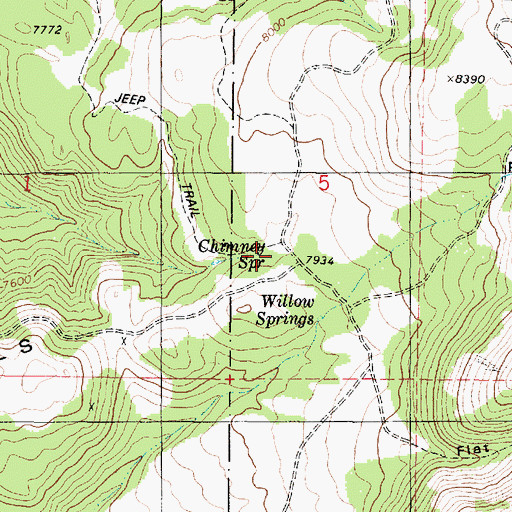 Topographic Map of Chimney Spring, UT