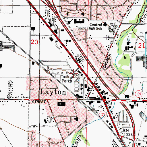 Topographic Map of Circle L Mobile Home Park, UT