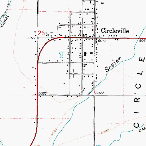 Topographic Map of Circleville Elementary School, UT