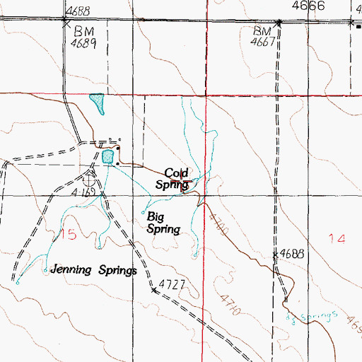 Topographic Map of Cold Spring, UT
