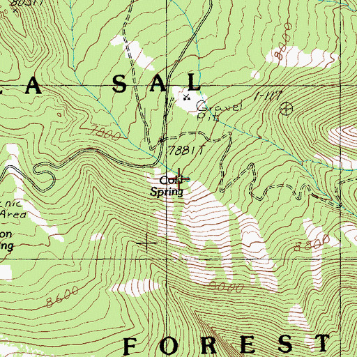Topographic Map of Cold Spring, UT