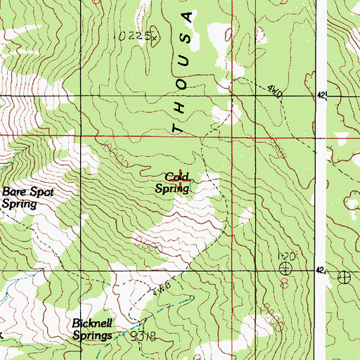 Topographic Map of Cold Spring, UT