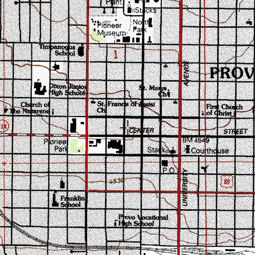 Topographic Map of Continental Plaza, UT