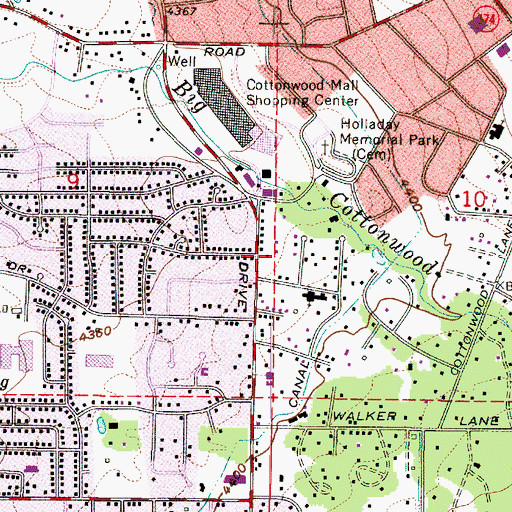 Topographic Map of Cottonwood, UT