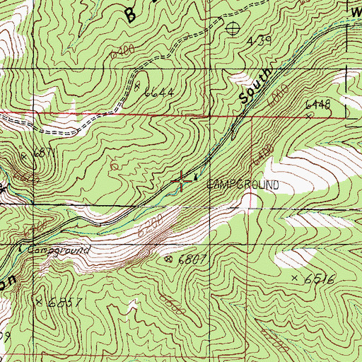 Topographic Map of Cottonwood Campground, UT