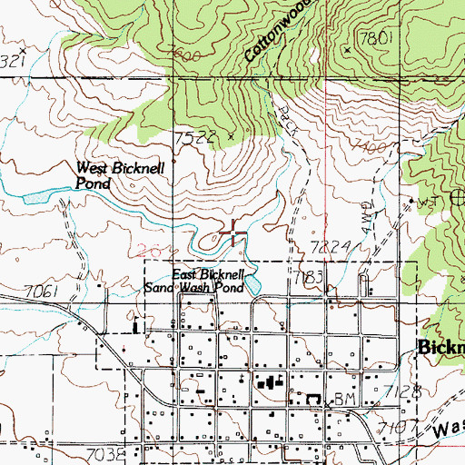 Topographic Map of Cottonwood Canyon, UT