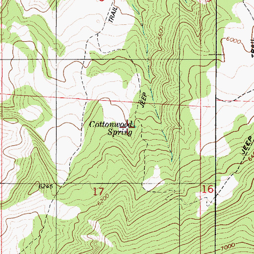 Topographic Map of Cottonwood Spring, UT