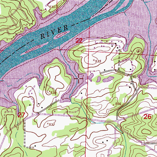 Topographic Map of Frog Bottom (historical), AL