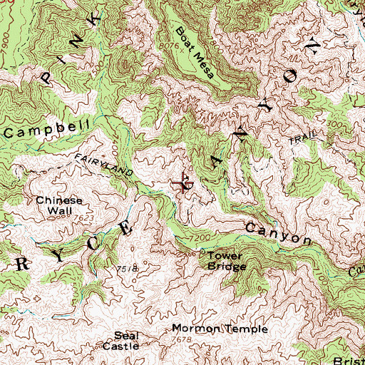 Topographic Map of Crescent Castle (historical), UT