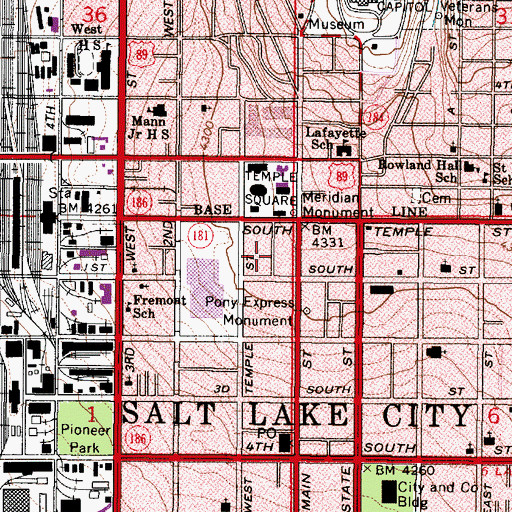 Topographic Map of Crossroad Plaza, UT