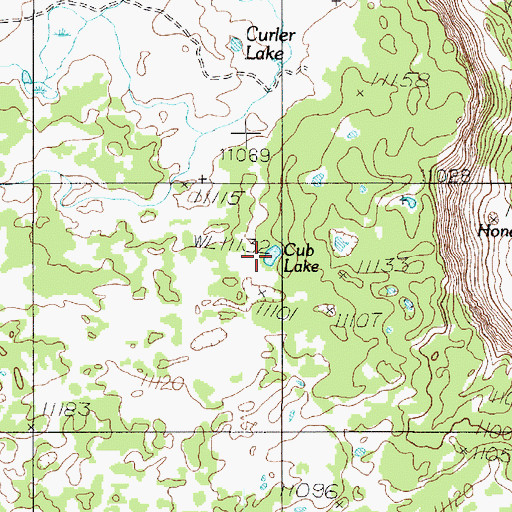 Topographic Map of Cub Lake, UT
