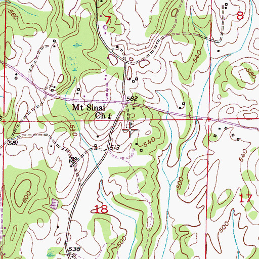 Topographic Map of Garrett Schoolhouse (historical), AL