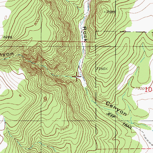 Topographic Map of Dead Horse Canyon, UT