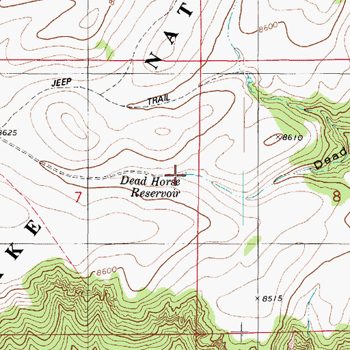 Topographic Map of Dead Horse Reservoir, UT