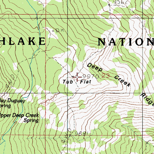 Topographic Map of Deep Creek Ridge, UT