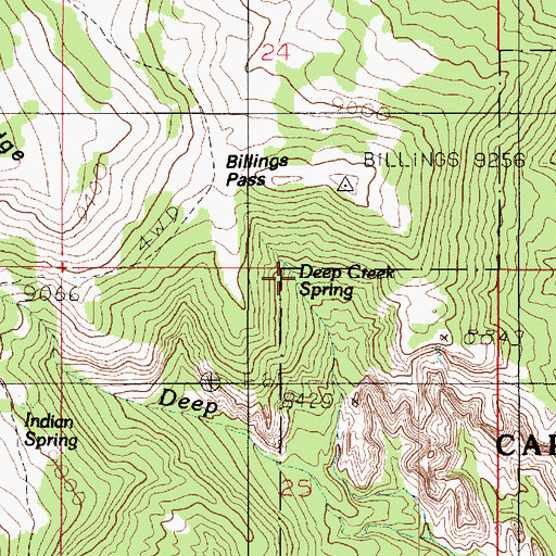 Topographic Map of Deep Creek Spring, UT