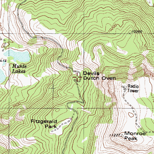 Topographic Map of Devils Dutch Oven, UT