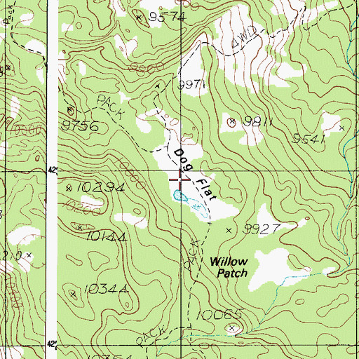 Topographic Map of Dog Flat, UT