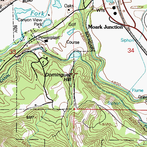 Topographic Map of Dominguez Hill, UT