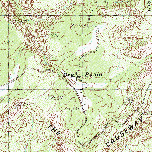 Topographic Map of Dry Basin, UT