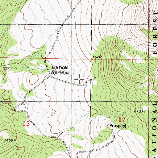Topographic Map of Durkee Springs Recreation Site, UT