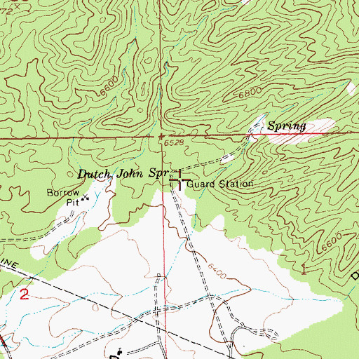 Topographic Map of Dutch John Helibase, UT