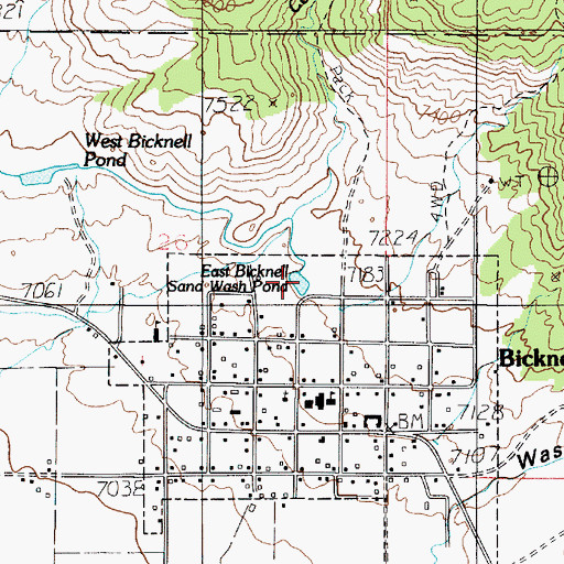 Topographic Map of East Bicknell Sand Wash Pond, UT
