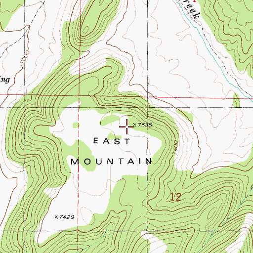 Topographic Map of East Mountain, UT