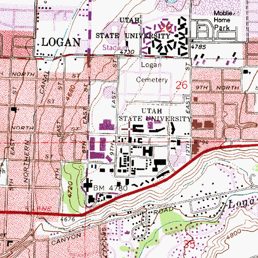Topographic Map of Edith Bowan Laboratory School, UT