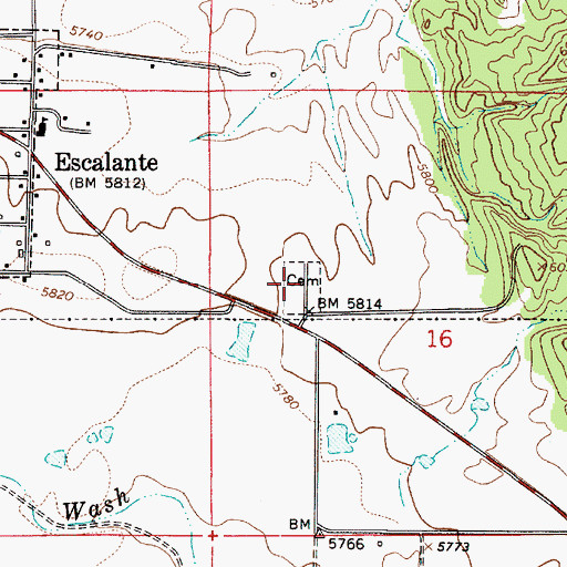 Topographic Map of Escalante Cemetery, UT