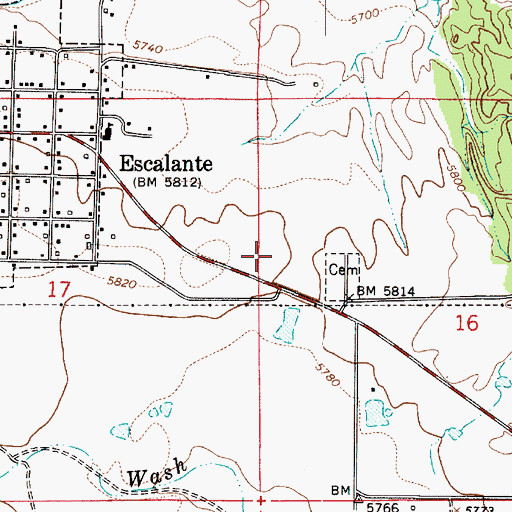 Topographic Map of Escalante High School, UT