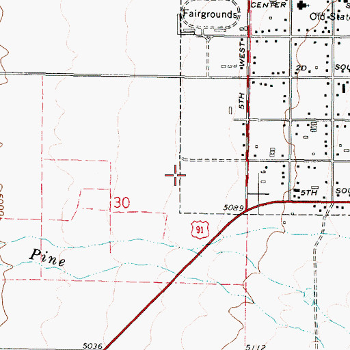 Topographic Map of Fillmore Elementary School, UT