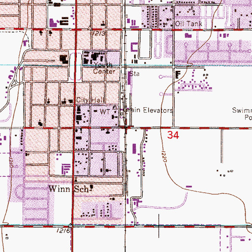 Topographic Map of Frye Teen Center, AZ