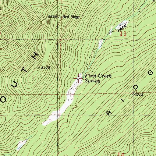 Topographic Map of First Creek Spring, UT