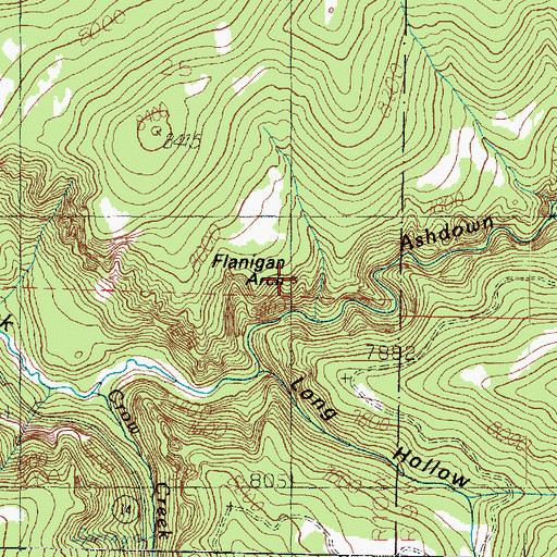 Topographic Map of Flanigan Arch, UT