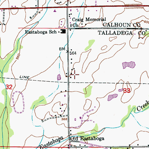 Topographic Map of Groce-Montgomery Cemetery, AL