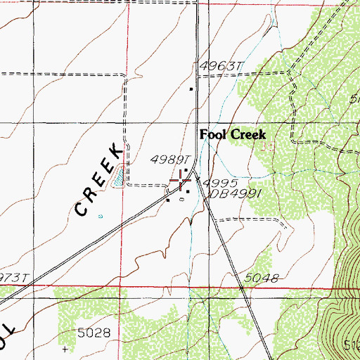 Topographic Map of Fool Creek, UT