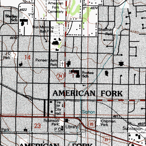 Topographic Map of Forbes Elementary School, UT